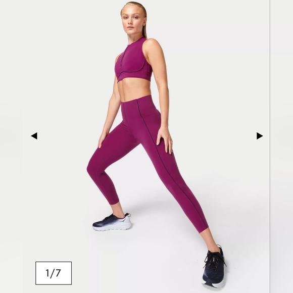 Sweaty Betty Power High-Waisted 7/8 Workout Leggings Amaranth Pink Size Small - Picture 4 of 16